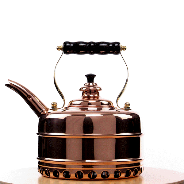 Vintage Copper miniature tea boiler with base stove set up