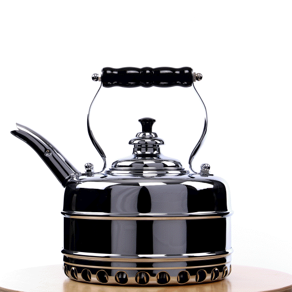 1 White Piece 3 Liter Stainless Steel Boiling Kettle Wood Grain